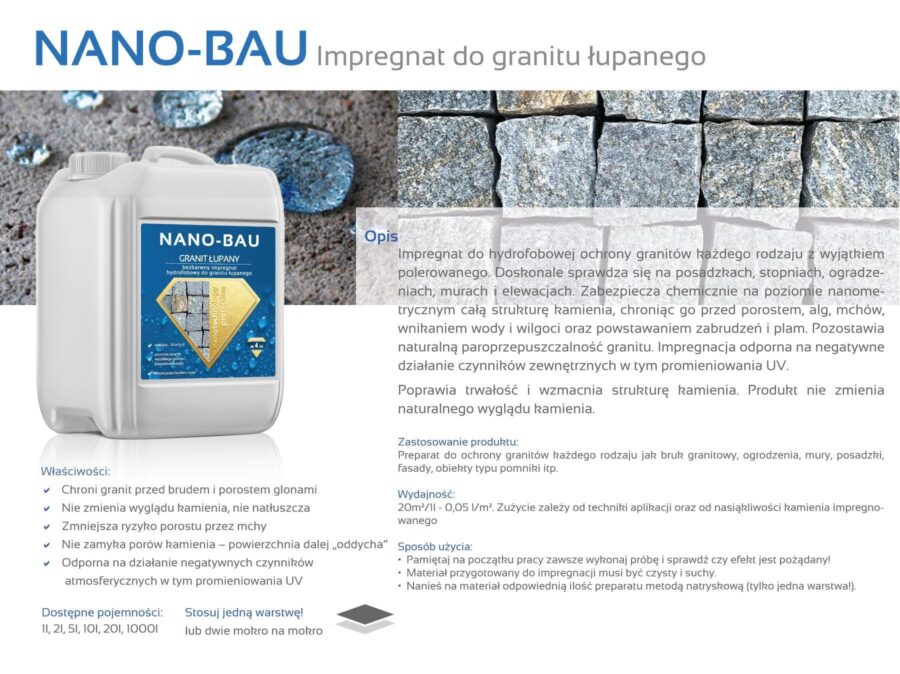 Nano-Bau impregnace na štípanou žulu - Image 2