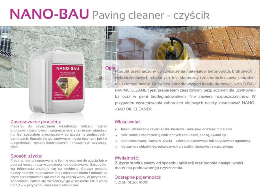 Nano-Bau Paving Cleaner čistící dlažební kostky - Image 2