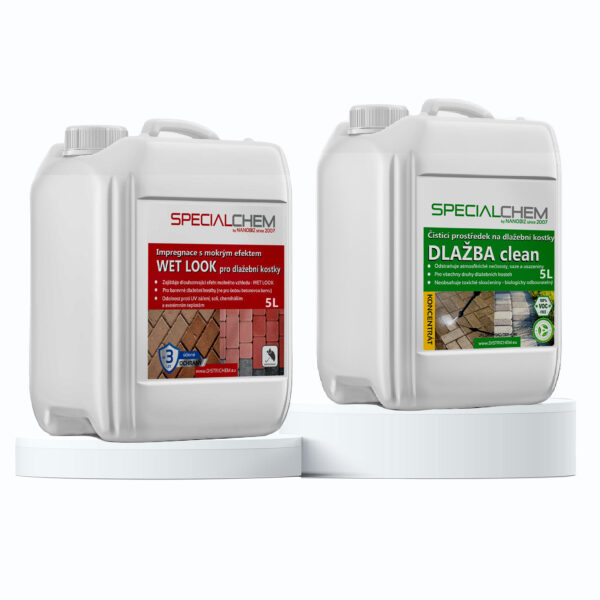 Specialchem sada na dlažební kostky "Wet Effect" impregnace + čistič