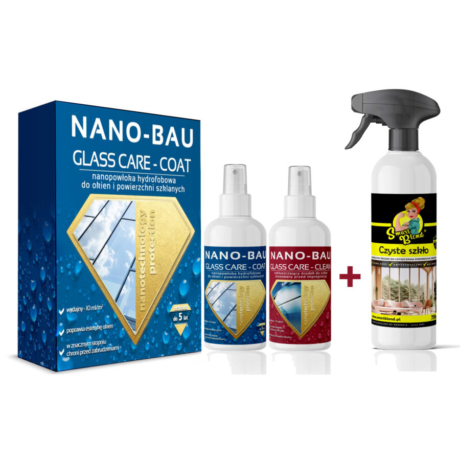 Sada NANOBAU GLASS CARE pro okna a sklo